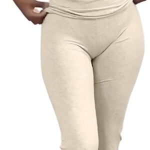 Women's 2 Piece Lounge Outfits Slim Short Sleeve Tops Low Rise Flare Leggings Sets Yoga Sweatsuit