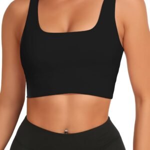 Sports Bras for Women, High Support Push Up Sport Bra Workout Built in Bra Scoop Neck U Back Yoga Sports Bra
