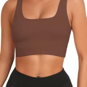 Sports Bras for Women, High Support Push Up Sport Bra Workout Built in Bra Scoop Neck U Back Yoga Sports Bra