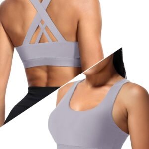 Sports Bras for Women, High Support Criss Cross Back Bras for Large Bust, High Impact Strappy Yoga Workout Bra